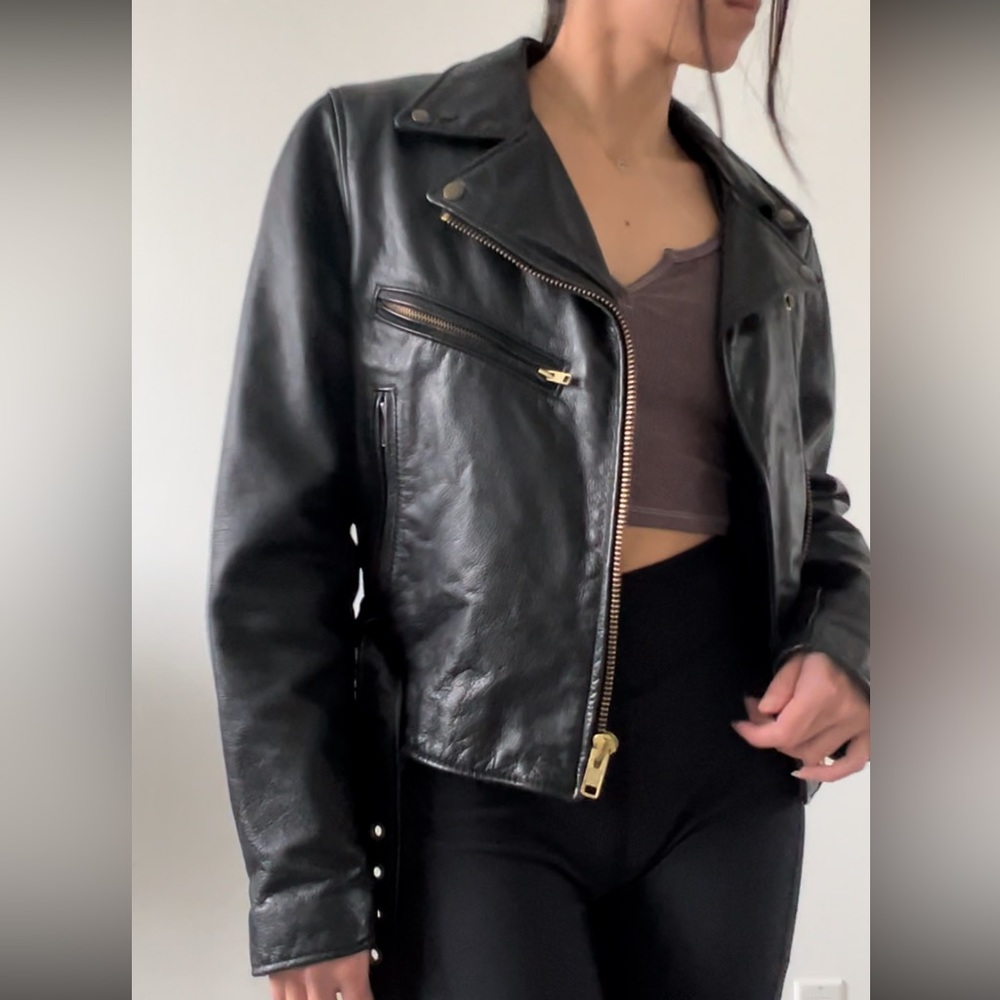 VINTAGE leather biker jacket